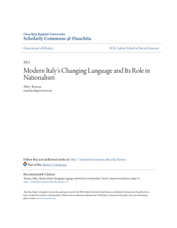 Modern Italy`s Changing Language and Its Role in Nationalism