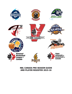 nbl canada pre-season guide and player register 2015-16