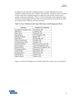 Study Area Map and Tributaries - Merrimack River Watershed Council