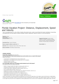 Florida Vacation Project- Distance, Displacement, Speed