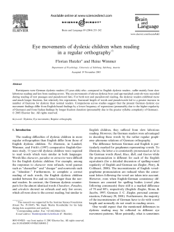 Eye movements of dyslexic children when reading in
