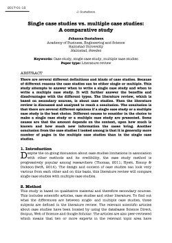 Single case studies vs. multiple case studies: A comparative