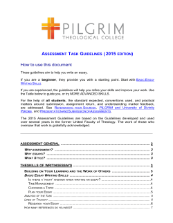 How to use this document - Pilgrim Theological College
