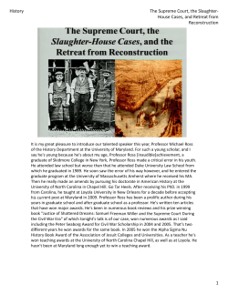 1 History The Supreme Court, the Slaughter