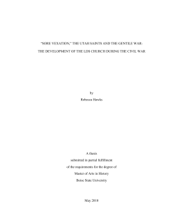 The Utah Saints and the Gentile War - ScholarWorks