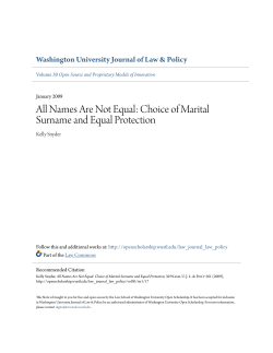 All Names Are Not Equal: Choice of Marital Surname and Equal