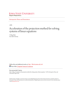 Acceleration of the projection method for solving systems of linear