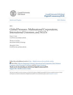Global Pressures: Multinational Corporations, International
