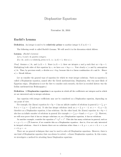 Diophantine Equations