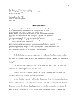 Rev. Timothy B. Tutt, Senior Minister Westmoreland Congregational