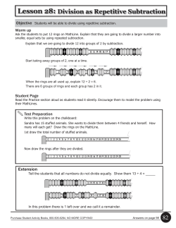 Division as Repetitive Subtraction