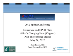 2012 VA GFOA - Retirement and OPEB Plans