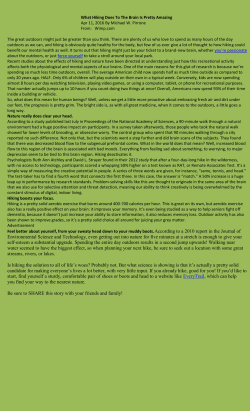 Environmental Science and Technology, even getting out into nature