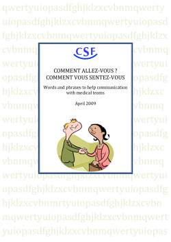 COMMENT ALLEZ-VOUS COMMENT SENTEZ VOUS