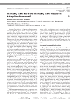 Chemistry in the Field and Chemistry in the Classroom: A Cognitive