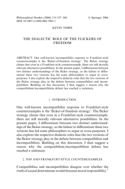 THE DIALECTIC ROLE OF THE FLICKERS OF