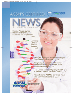 ACSM`s Certified News - ACSM Certification
