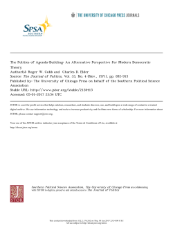 The Politics of Agenda-Building: An Alternative Perspective for