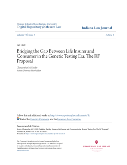 Bridging the Gap Between Life Insurer and Consumer in the Genetic