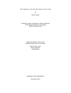 Folk Traditions in the Solo Piano Music of Geirr Tveitt