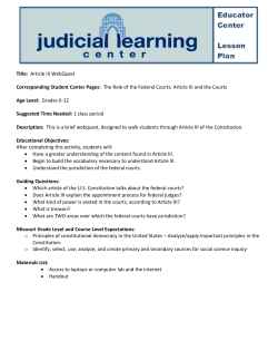 Article III WebQuest - Judicial Learning Center