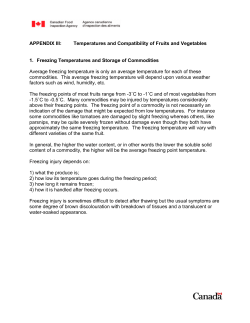 APPENDIX III: Temperatures and Compatibility of Fruits and