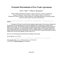 Economic Determinants of Free Trade Agreements