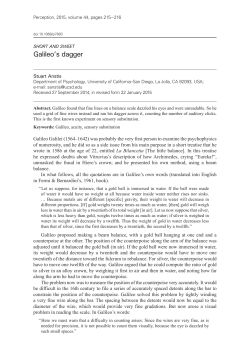 Galileo`s dagger - Stuart Anstis Lab