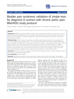 Bladder pain syndrome: validation of simple tests for diagnosis in