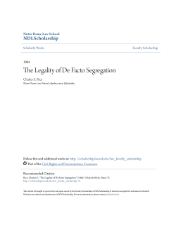 The Legality of De Facto Segregation