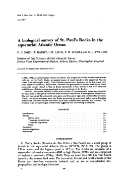 A biological survey of St. Paul`s Rocks in the equatorial Atlantic Ocean