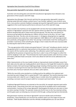 Agrowplow/Agrowdrill Press Release