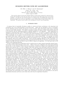 BUILDING BETTER CONE JET ALGORITHMS