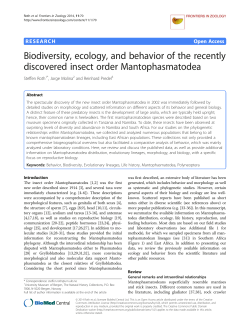 Biodiversity, ecology, and behavior of the recently discovered insect