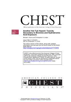 Another Hot Tub Hazard: Toxicity Secondary to Bromine