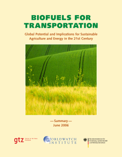 biofuels for transportation