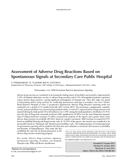 Assessment of Adverse Drug Reactions Based on Spontaneous