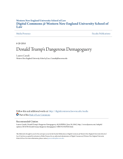Donald Trump`s Dangerous Demagoguery