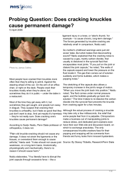 Probing Question: Does cracking knuckles cause