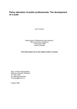 Policy alienation of public professionals: The development of a scale