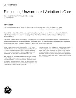 Eliminating Unwarranted Variation in Care