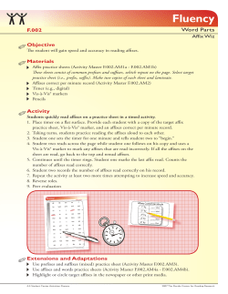 Fluency - Florida Center for Reading Research