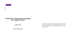 COMP11120: Mathematical Techniques for Computer Science