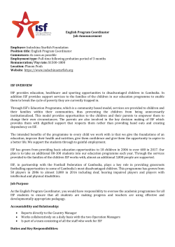 English Programme Coordinator - Indochina Starfish Foundation