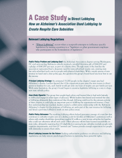 A Case Studyin Direct Lobbying How an Alzheimer`s Association