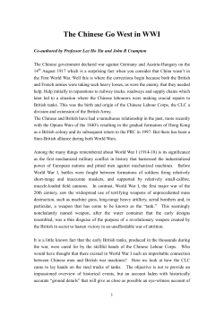 The Chinese Go West in WWI