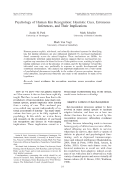 Psychology of Human Kin Recognition
