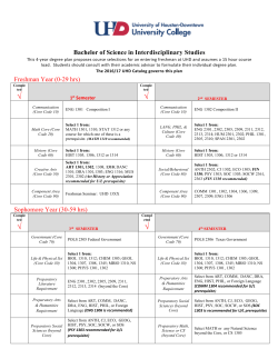 Finish UHD Strong - Four Year Degree Plan
