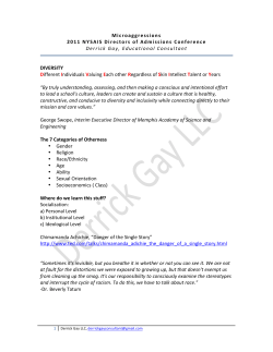 Microaggressions 2011 NYSAIS Directors of Admissions