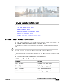 Power Supply Installation